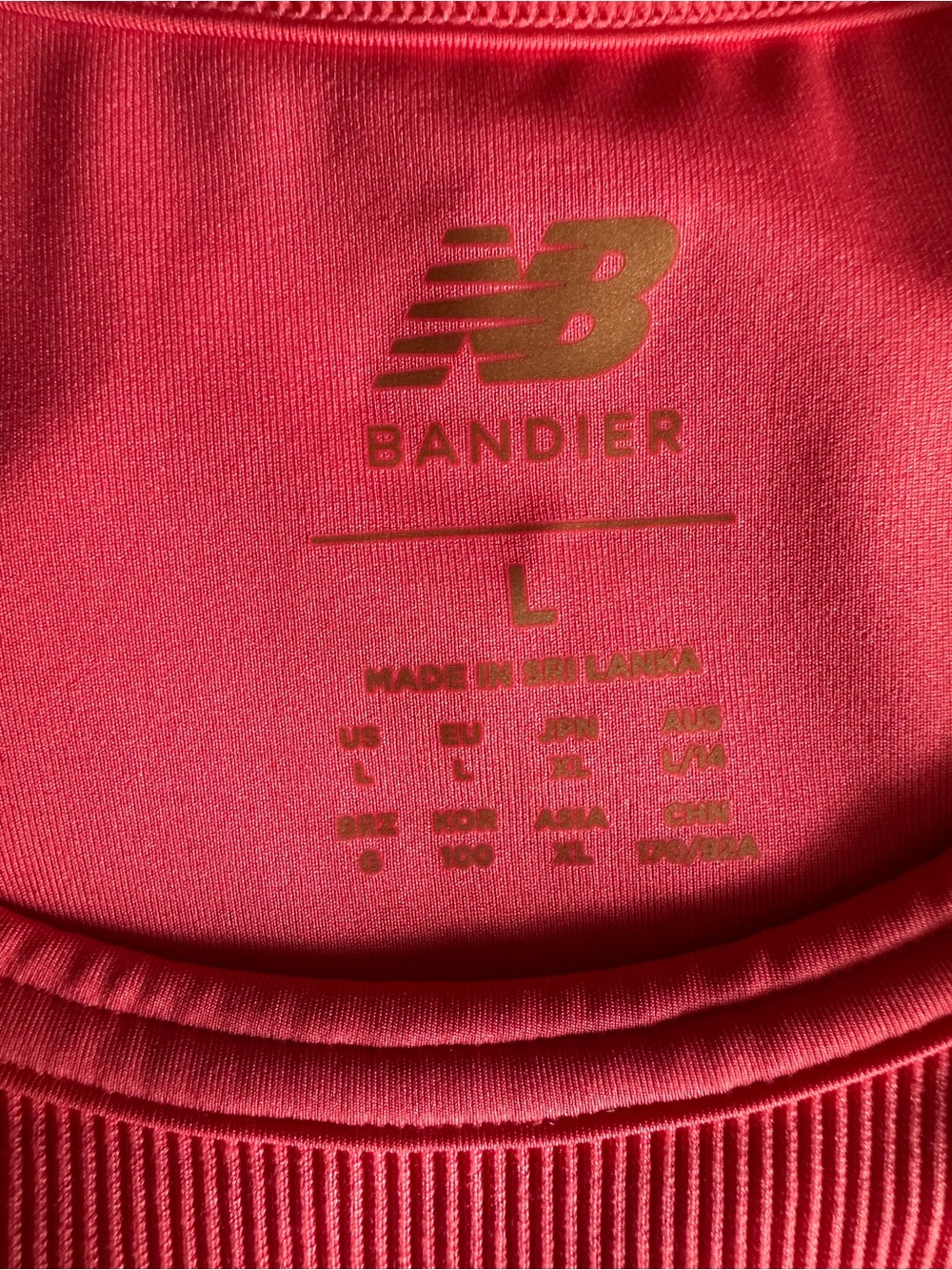 NWT New Balance x Bandier Coral Ribbed Sports Bra / Tank US L - Picture 2 of 5